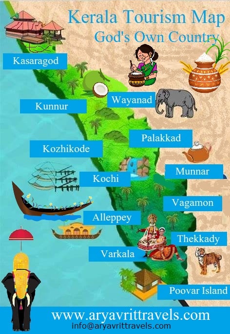 kerala tourism map